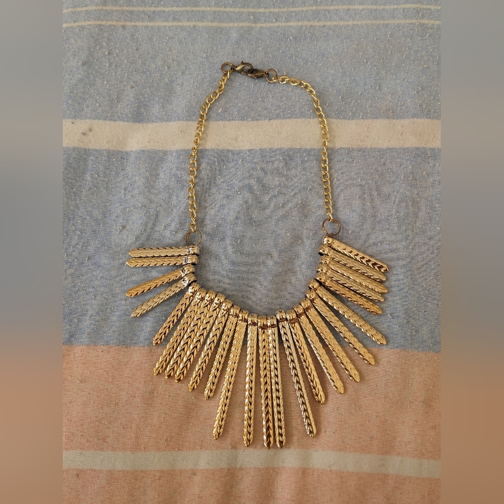 Gold Coloured Statement  Necklace